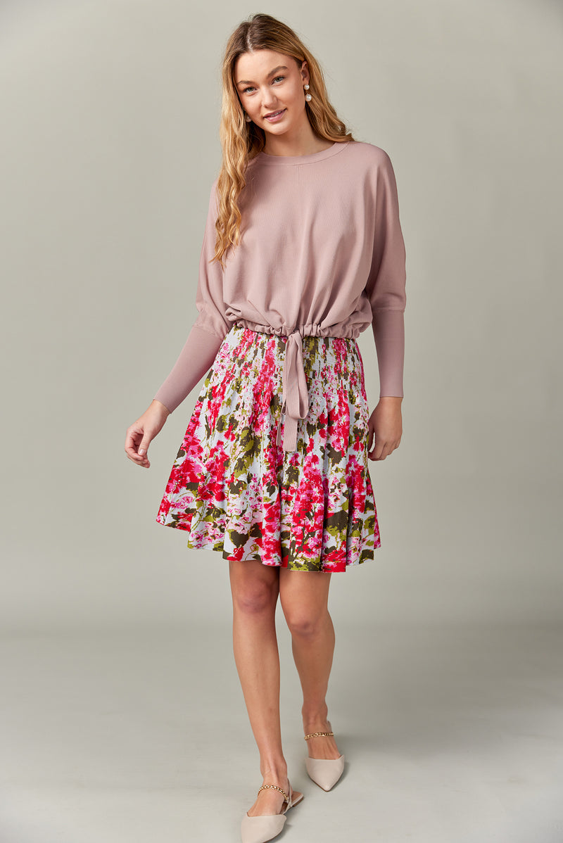 Drawstring Dolman Sweater in Dusty Rose (Summer Knit)