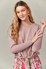 Drawstring Dolman Sweater in Dusty Rose (Summer Knit)