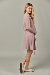 Maternity Drawstring Dolman Top in Dusty Rose