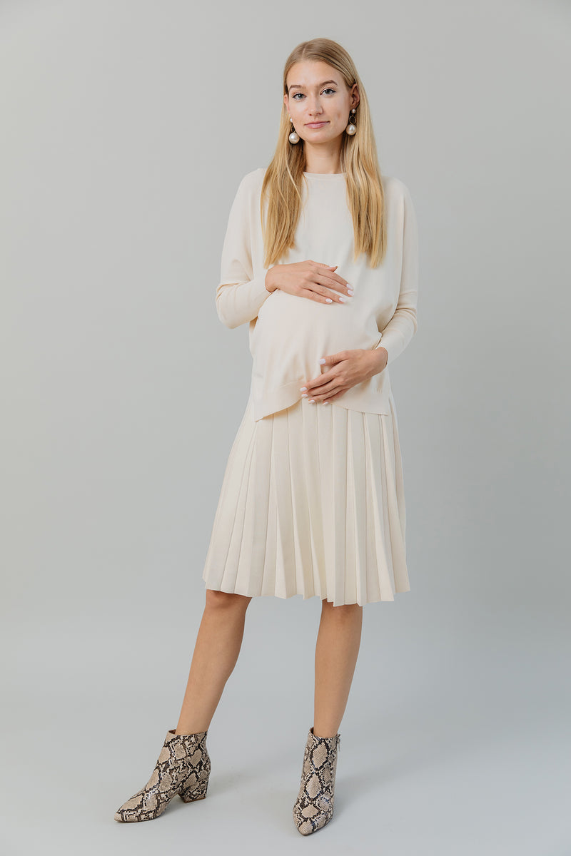 The Maternity Infinity Skirt in Vanilla