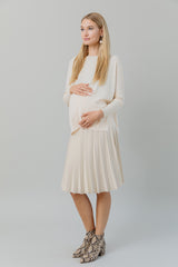 The Maternity Infinity Skirt in Vanilla