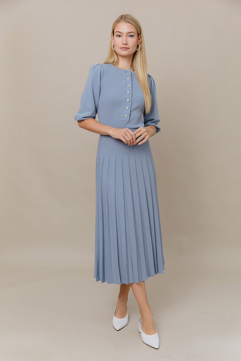 The Maxi Infinity Skirt in Slate Blue