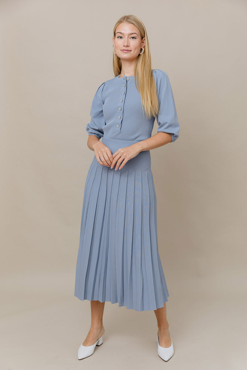 The Maxi Infinity Skirt in Slate Blue