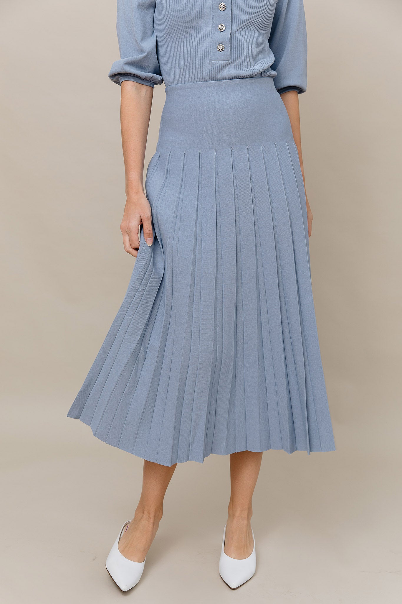 The Maxi Infinity Skirt in Slate Blue