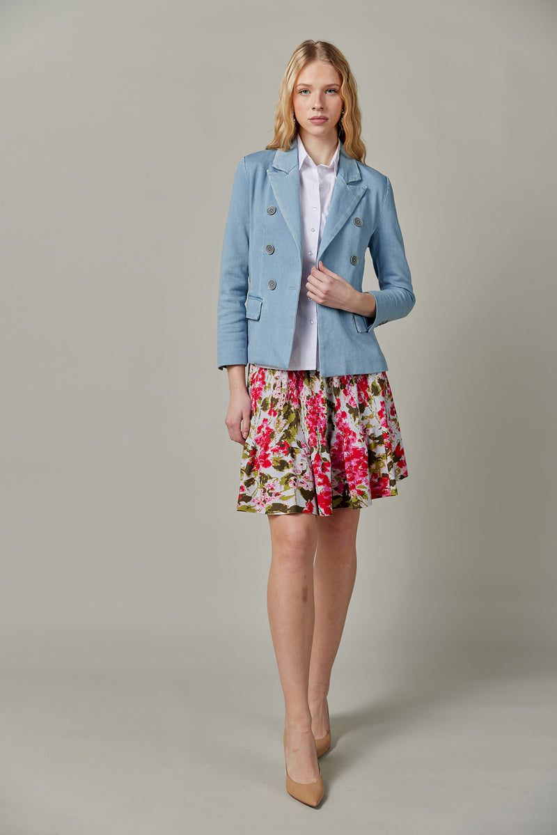 Stretch Denim Blazer