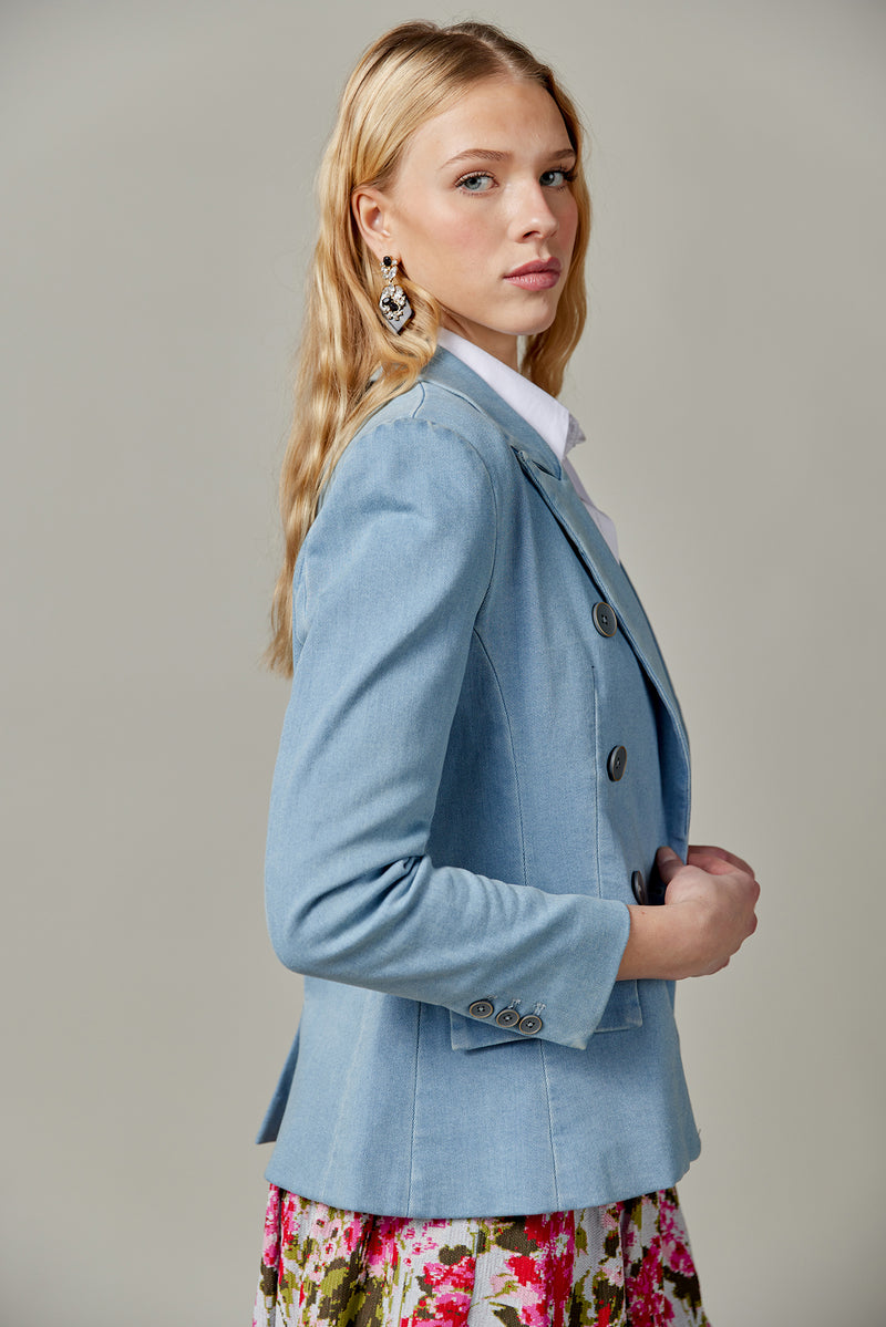 Stretch Denim Blazer