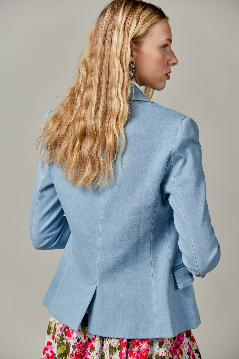 Stretch Denim Blazer