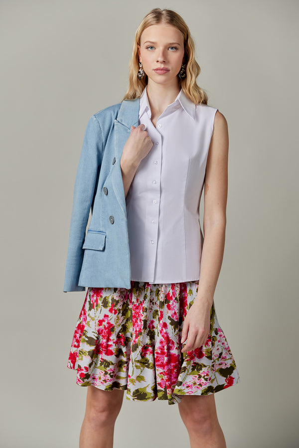 Sleeveless Cotton Blouse