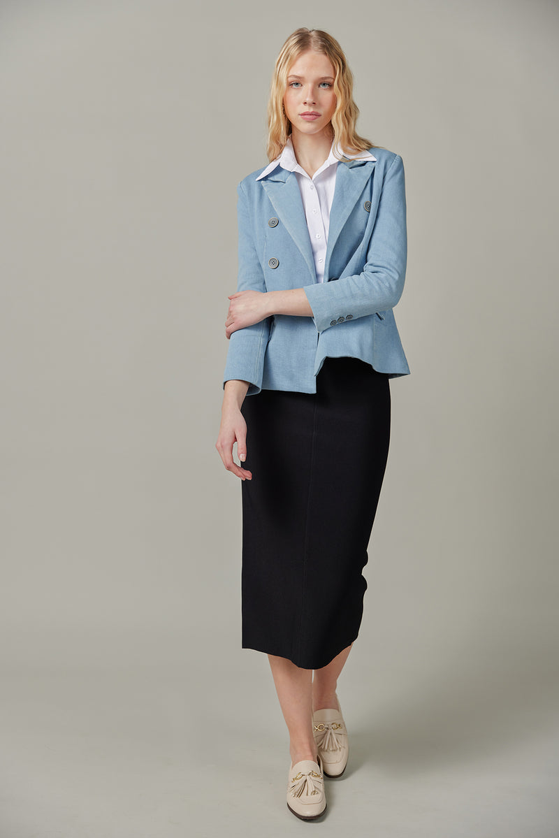 Stretch Denim Blazer