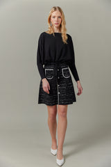 Summer Tweed Knit A-line Skirt