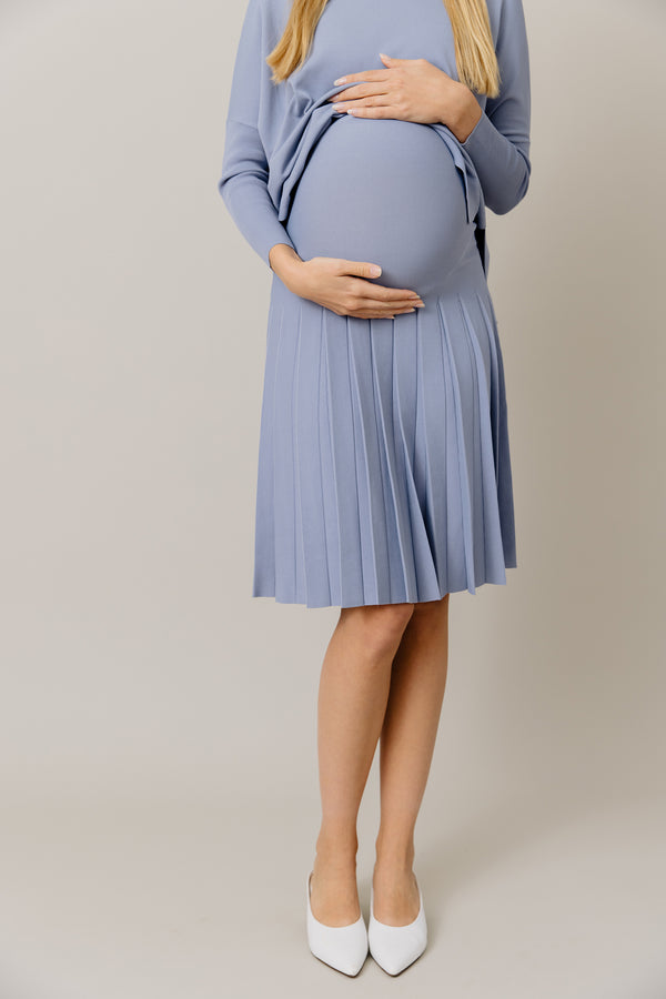 The Maternity Infinity Skirt in Slate Blue