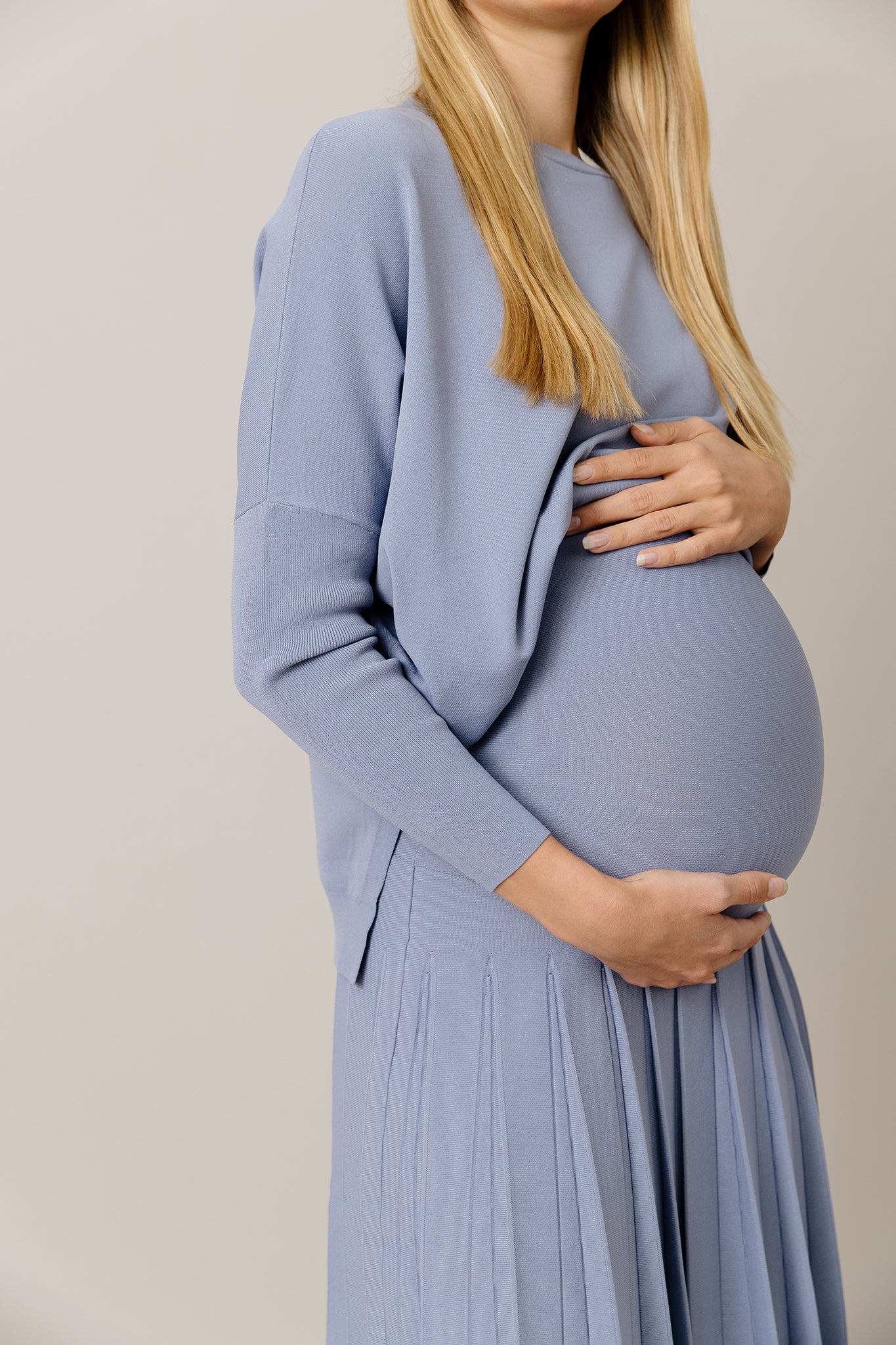 The Maternity Infinity Skirt in Slate Blue