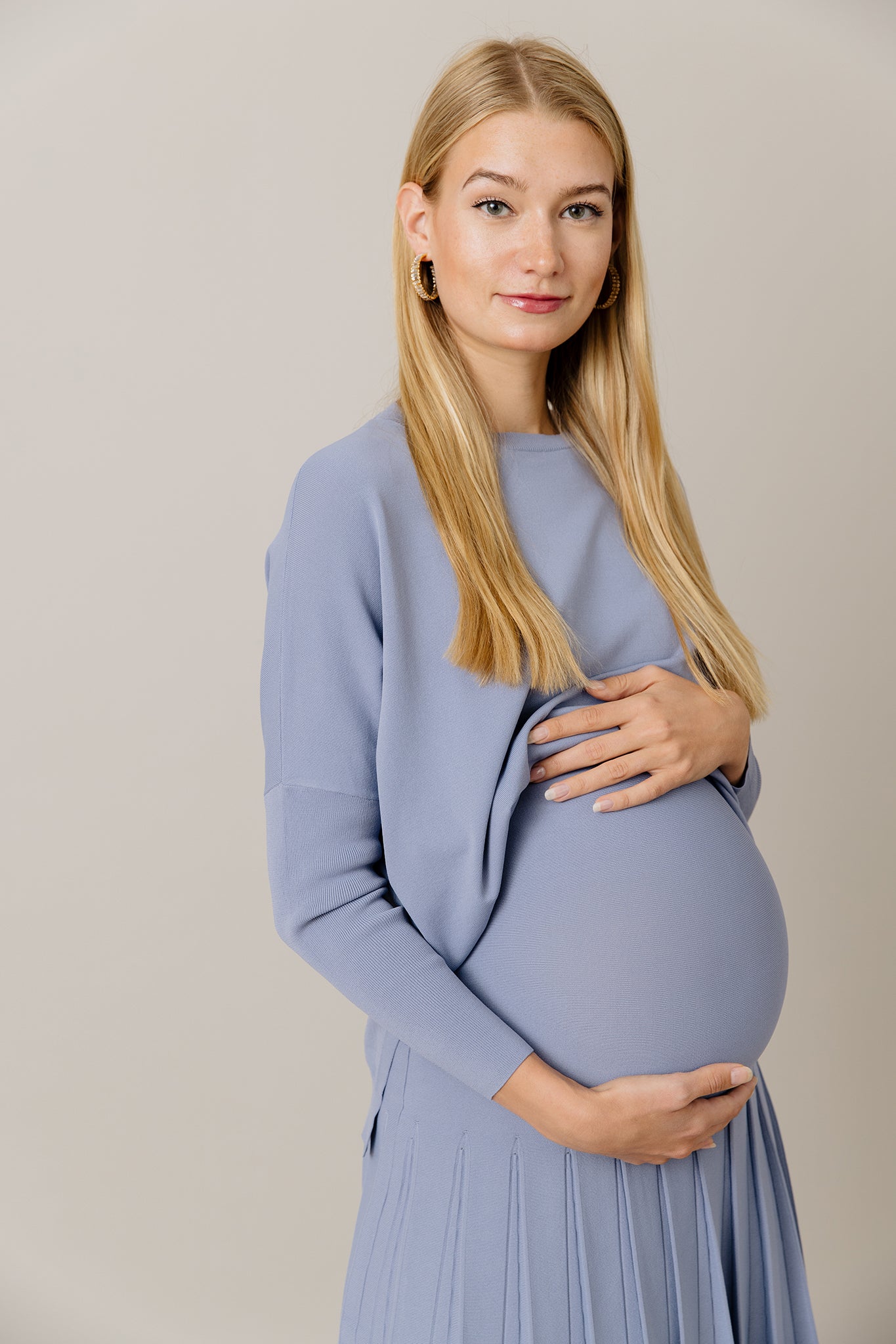The Maternity Infinity Skirt in Slate Blue