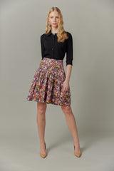 Knit Blouse with Crystal Buttons in Black
