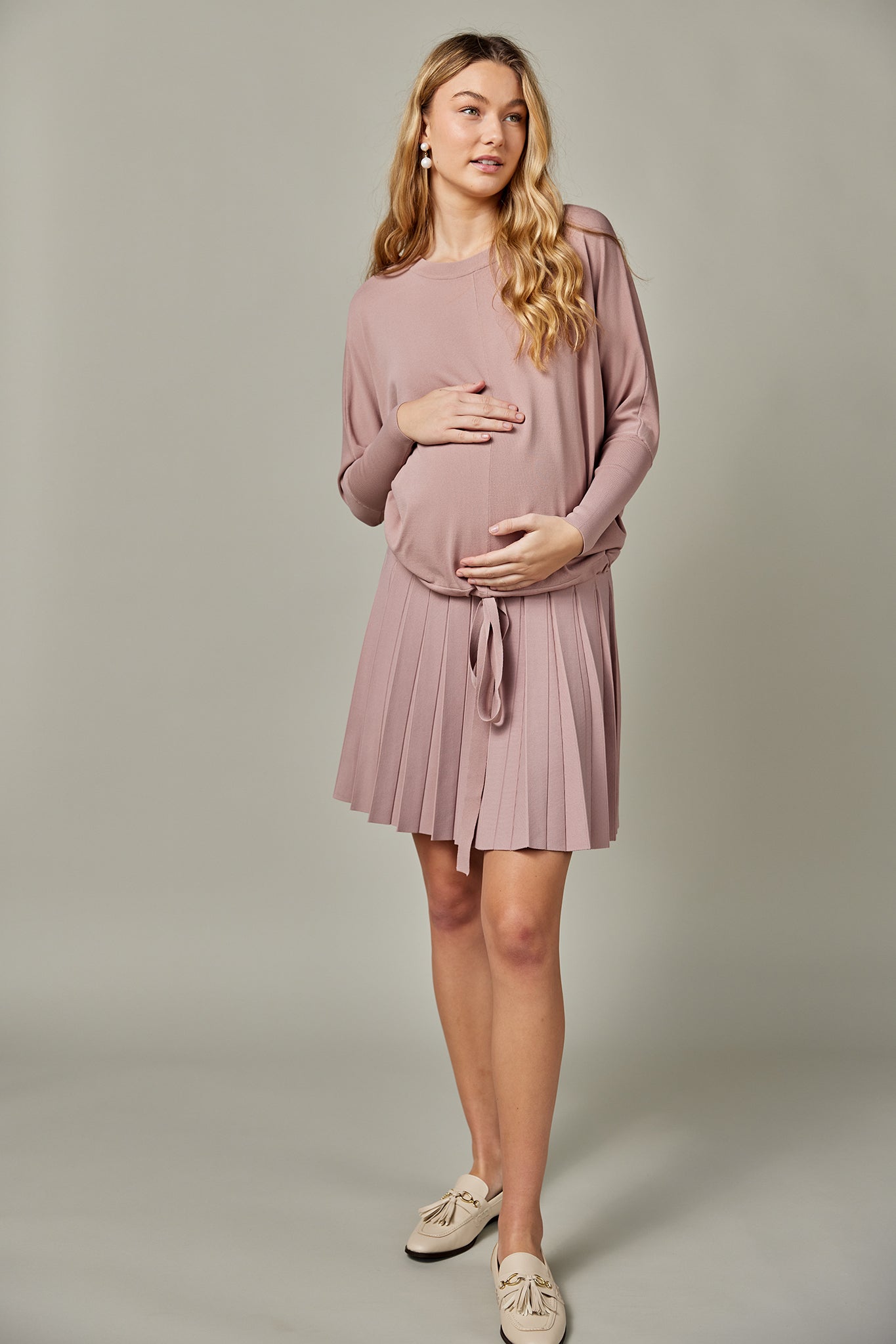 The Maternity Infinity Skirt in Dusty Rose