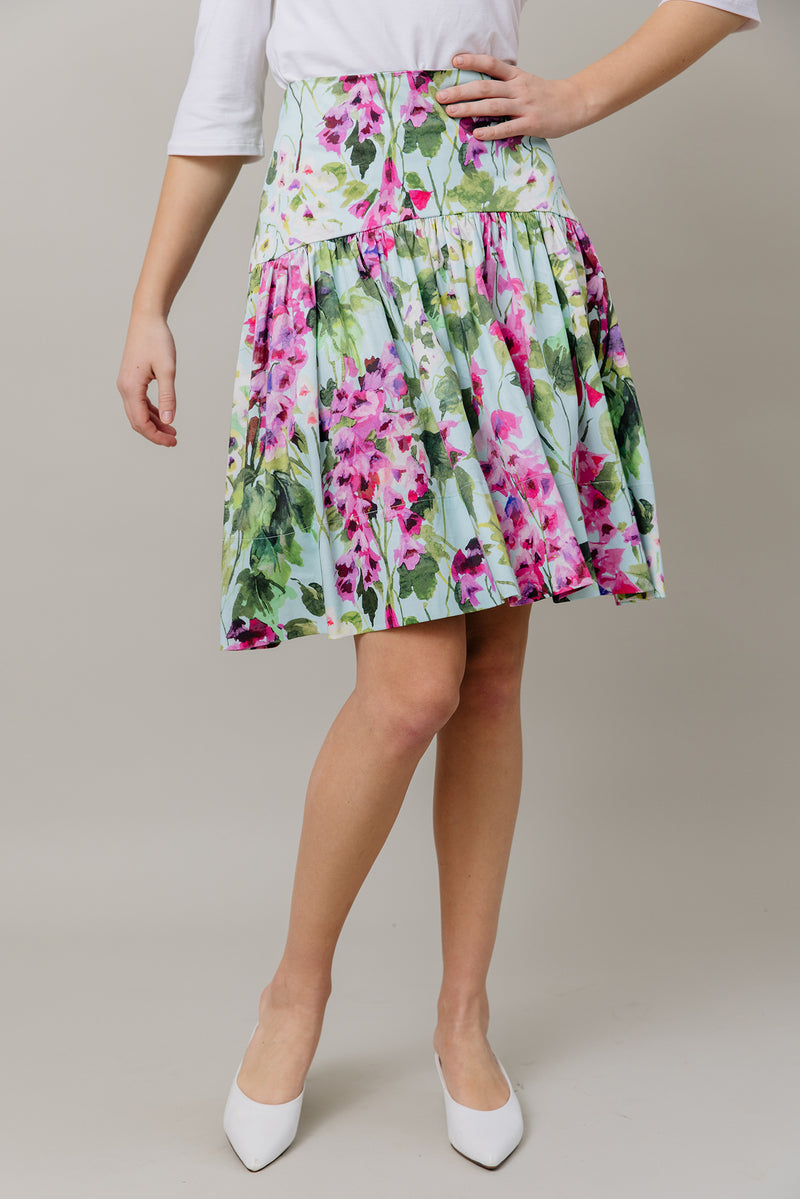 Print Skirt and Tee Set in Bright Floral