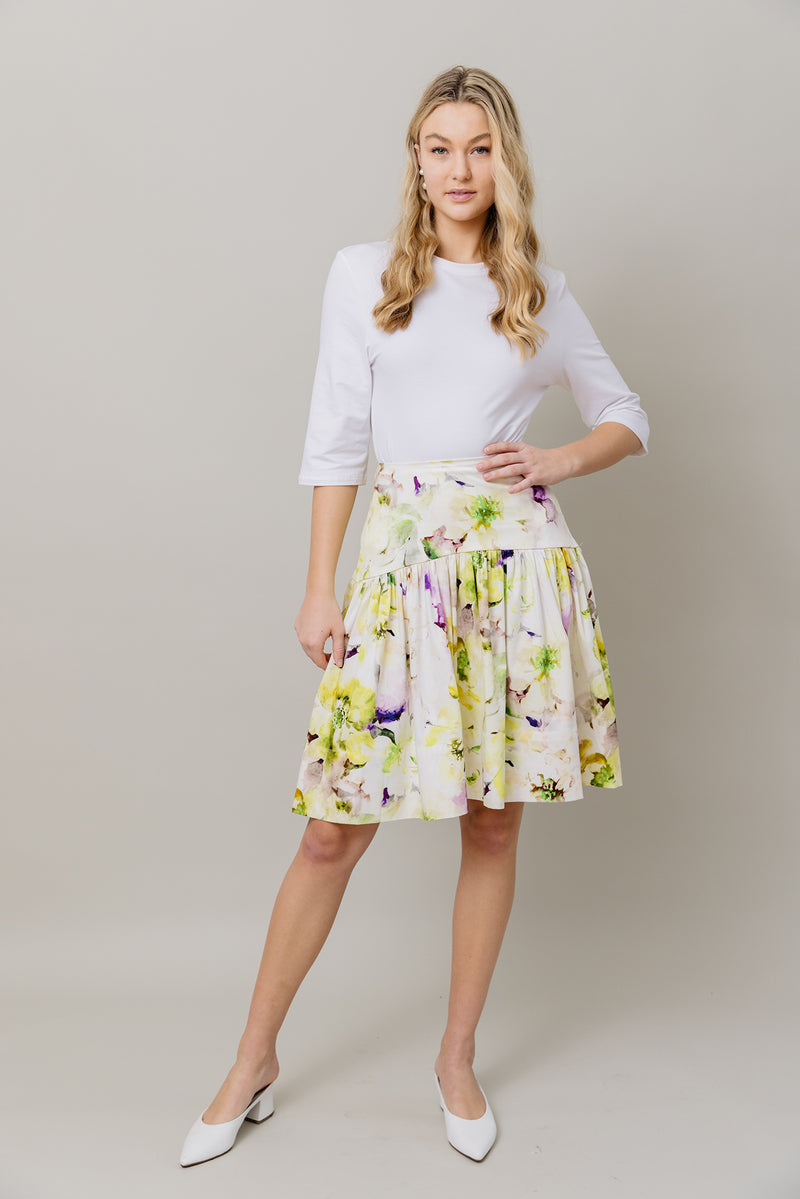 Print Skirt and Tee Set in Skirt in Summer Floral