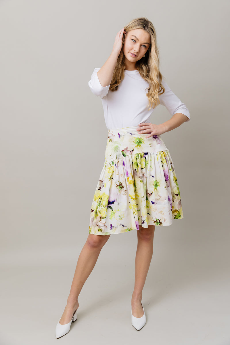 Print Skirt and Tee Set in Skirt in Summer Floral