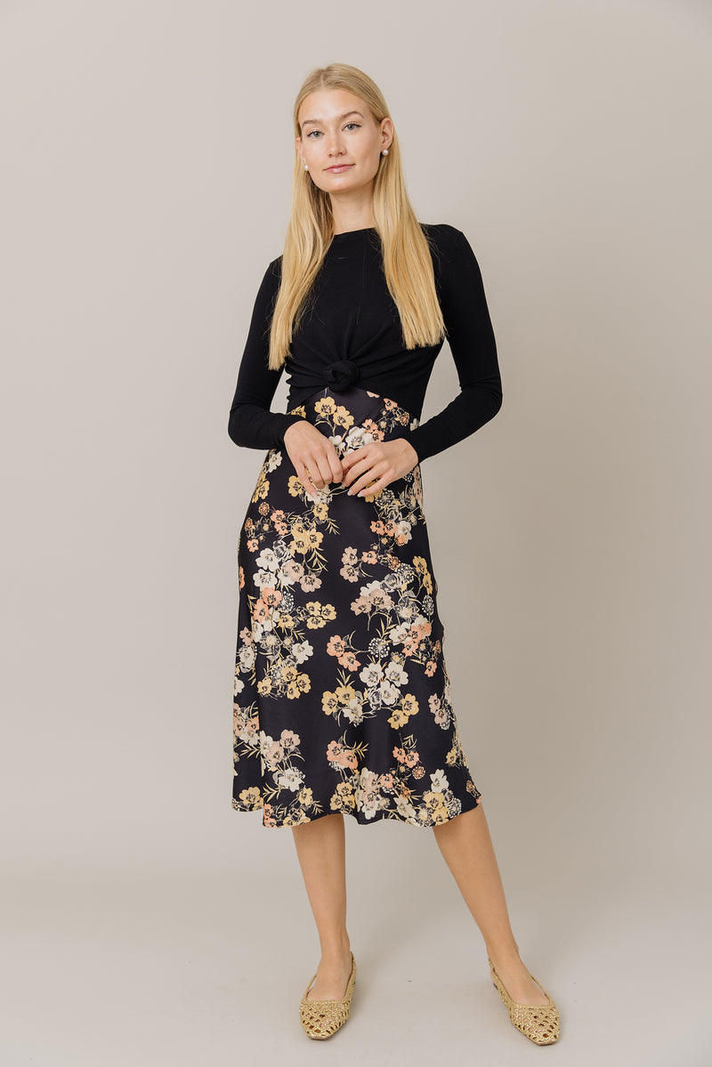 Printed Slip Dress in Multi Floral