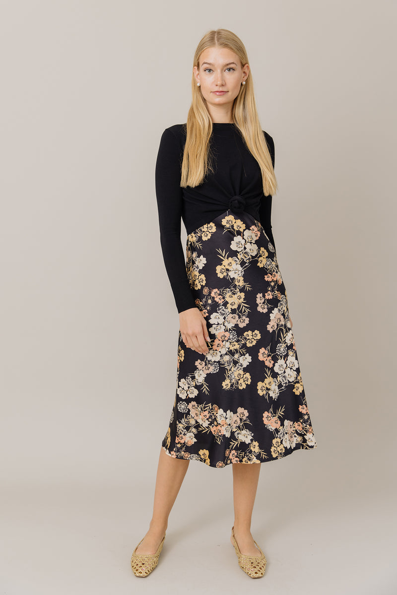 Printed Slip Dress in Multi Floral