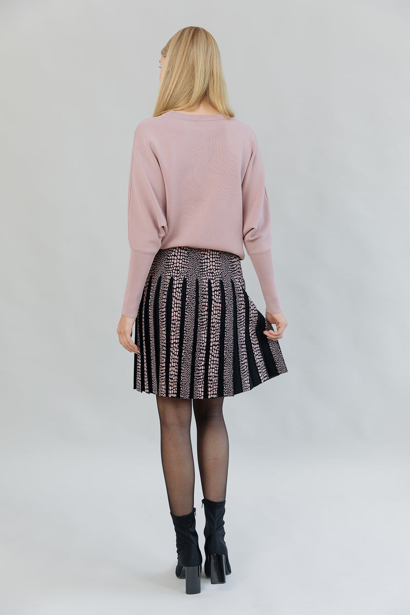 Drawstring Dolman Sleeve Sweater in Dusty Rose