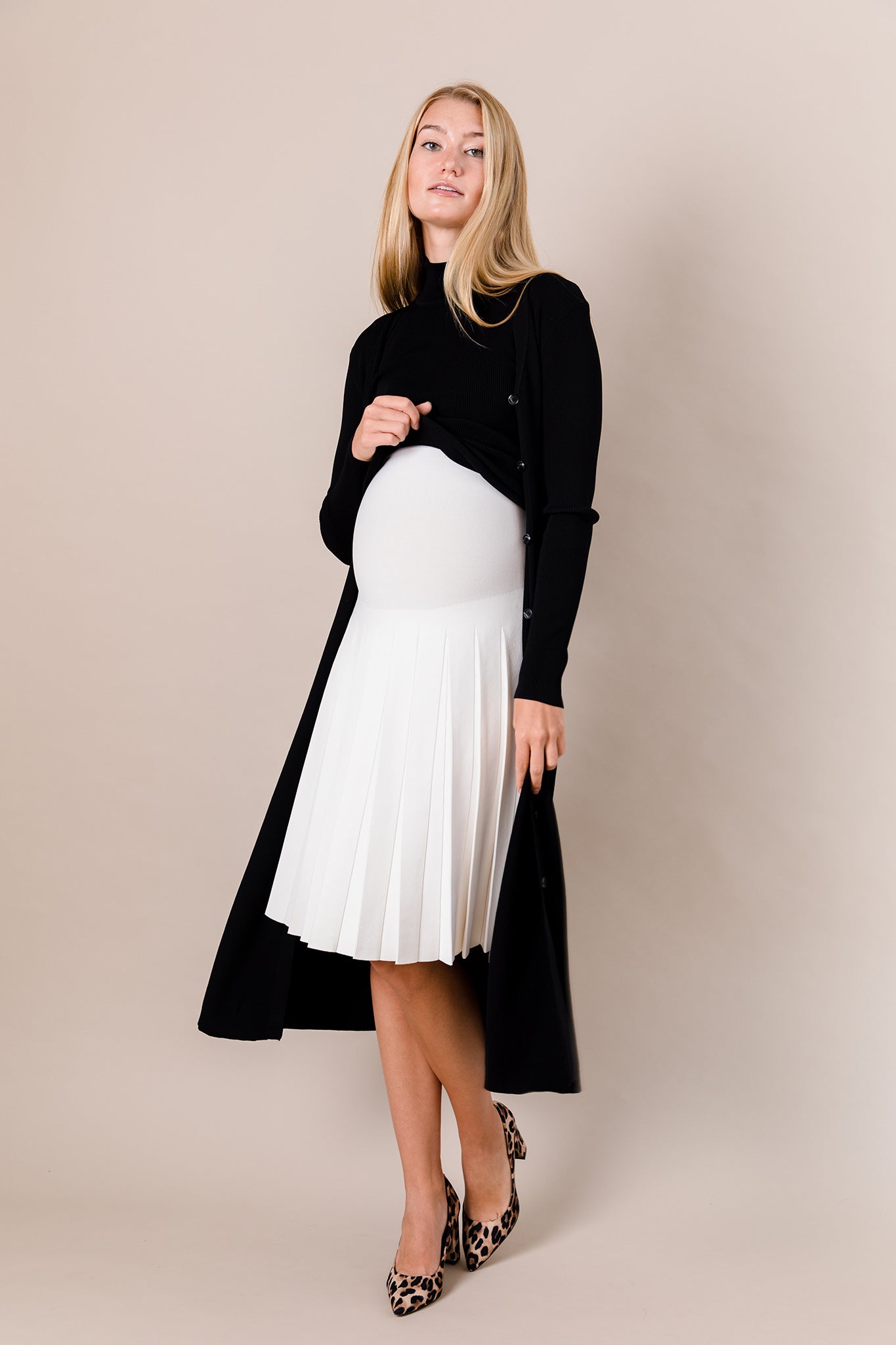 The Maternity Infinity Skirt in Soft White