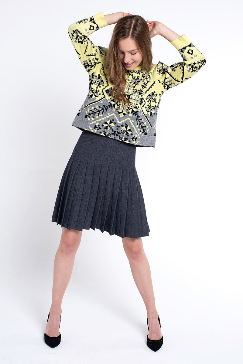 Infinity Skirt in Charcoal Denim