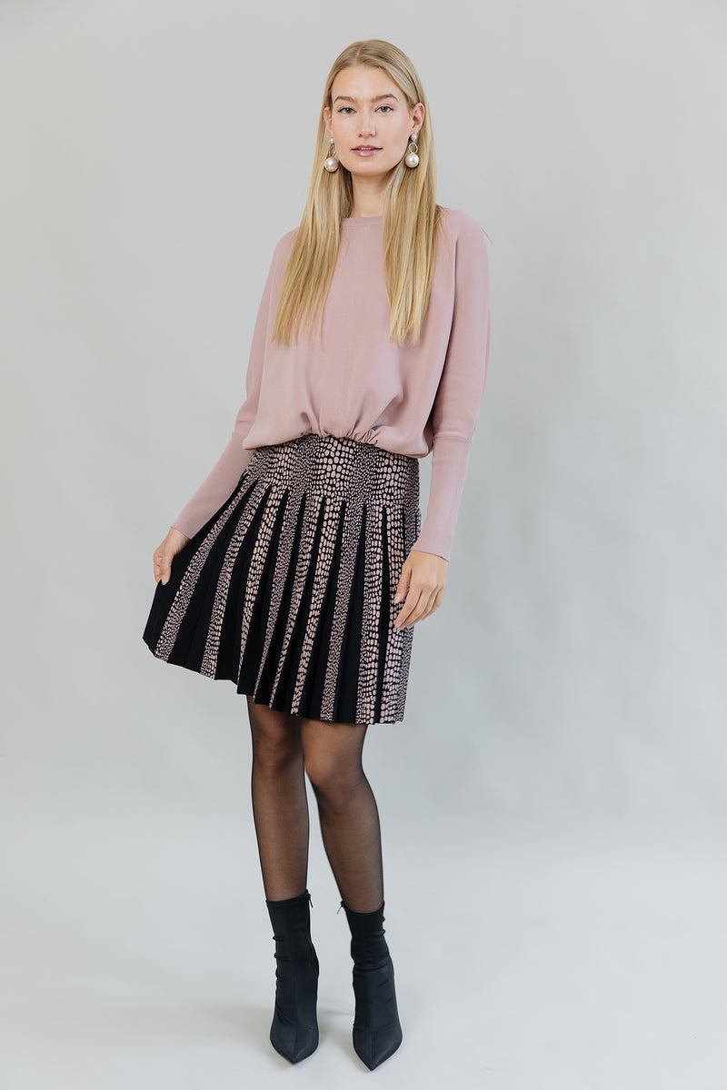 Drawstring Dolman Sleeve Sweater in Dusty Rose