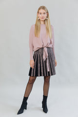 Drawstring Dolman Sleeve Sweater in Dusty Rose