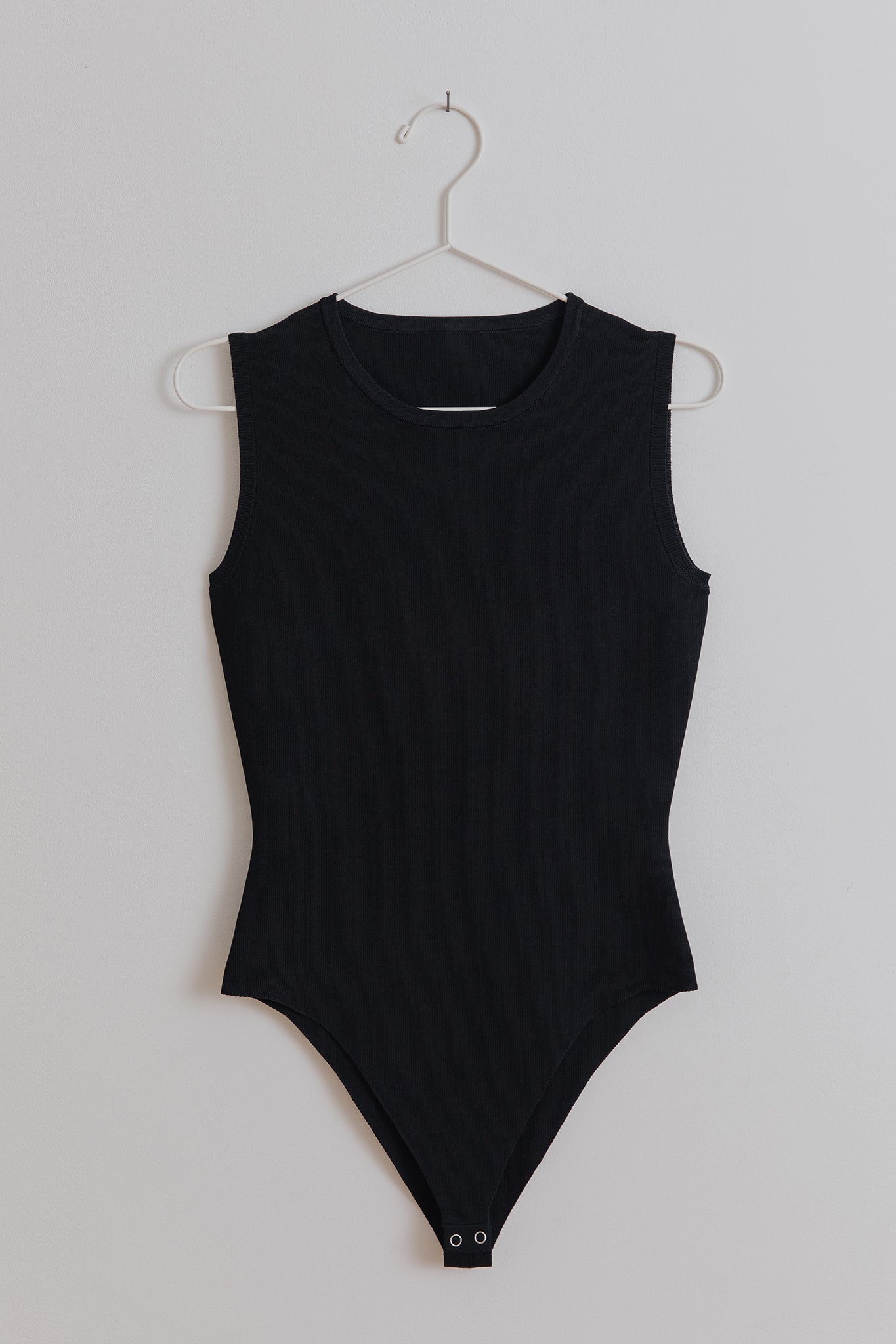 Knit Sleeveless Bodysuit in Black