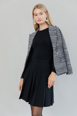 Delta Skirt in Black (Wide Pleat)