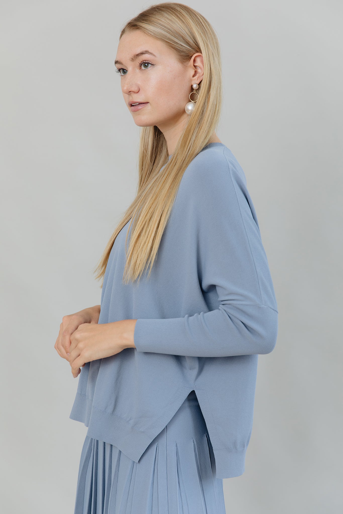 Montia Top in Slate Blue