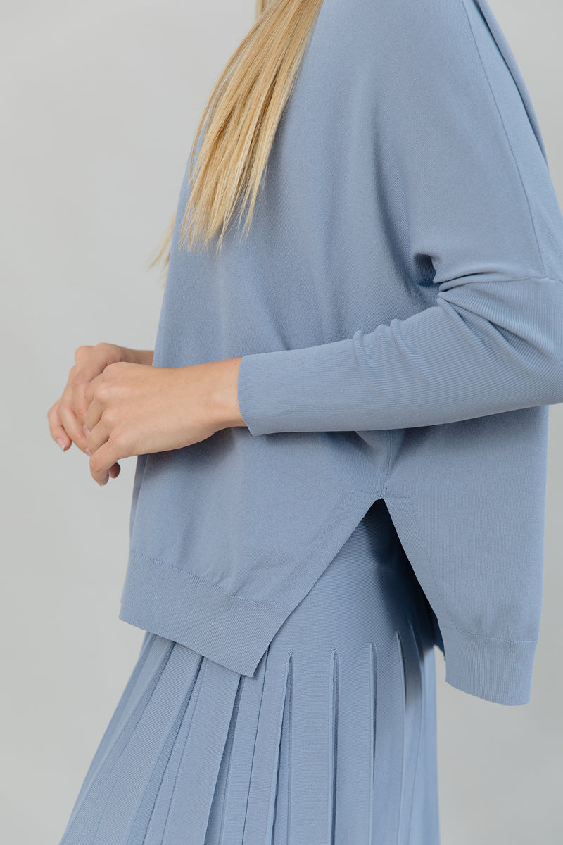 Montia Top in Slate Blue